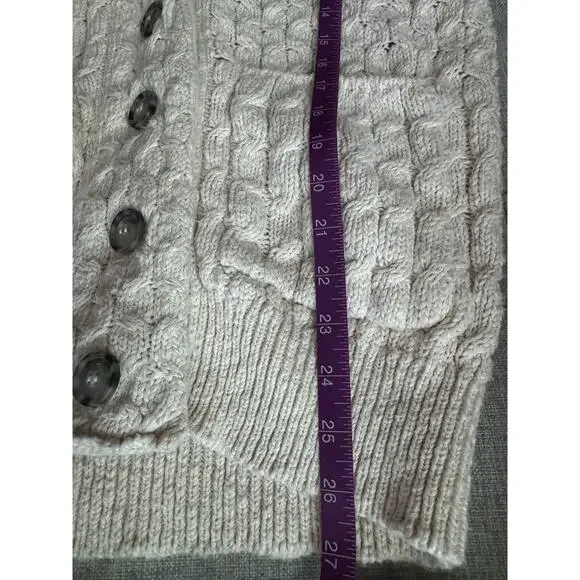 Anthropologie Pilcro Cable-Knit  Oversized Slouchy Cardigan in Cream XXS - Picture 9 of 10